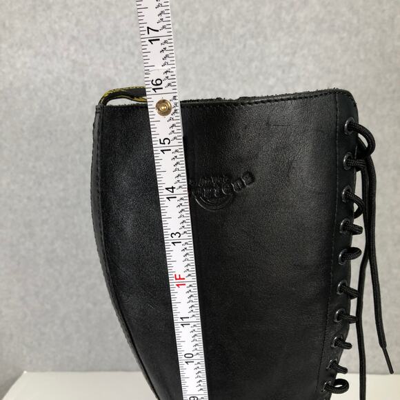 Dr Martens 1B60 Boots Womens US 9 Black Leather 20 Eye Knee High Lace Up EU 41 - Picture 15 of 16